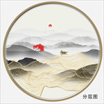 禅意金线中式山水