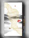 客厅金线挂画