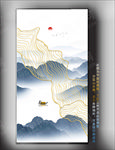 欧式金线挂画 线条山水