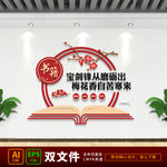 阅览室 校园图书馆文化墙