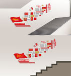 社区党员风采楼梯走廊党建文化墙