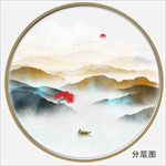 圆形水墨装饰画