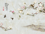 淡雅工笔花鸟背景
