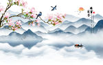 雅室兰香背景墙