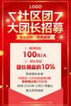社区团团长招募奖励介绍海报