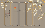 新中式花鸟背景墙
