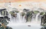 流水生财风水画