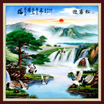壁画 迎客松