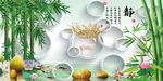 小清新麋鹿石来运转晶瓷画装饰画