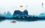 山水意境电视背景墙