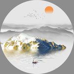 轻奢山水画 金色山水画