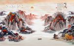 水墨山水背景墙