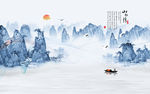 山水情背景墙