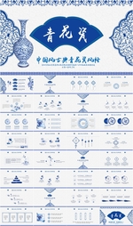 中国风古韵古风青花瓷PPT模