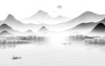 新中式山水画风景画 TIF分层