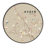 圆形花鸟工笔画