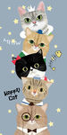 可爱猫咪星星玄关装饰画