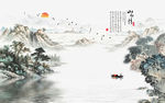 山水情背景墙