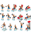 举重哑铃分解动作2.5D等距