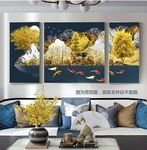 山水发财树装饰画