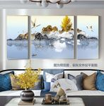山水三联装饰画