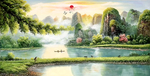 桂林漓江风景画