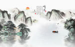 山水情背景墙