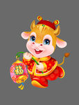 2021 牛年门贴 年画牛