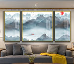 新中式山水三联画