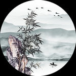 新中式圆形装饰画