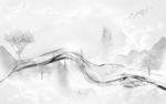 线条超清山水画 tif分层