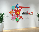 强化五个引领党党建文化墙