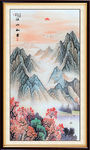 竖幅山水画