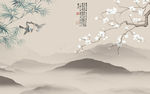 大气意境风山水画 TIF分层