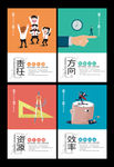 扁平化企业文化办公标语展板