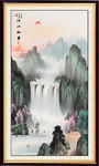 竖幅山水画