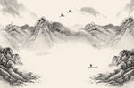 中式水墨国画山水