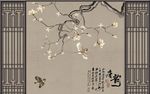 唐韵木兰花新中式背景墙
