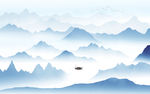 高端 山水背景画 TIF分层