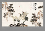 松鹤壁画