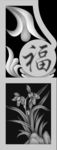 精雕 灰度 雕刻 浮雕 抱鼓图