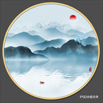 圆形山水画