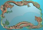 双龙茶盘精雕图