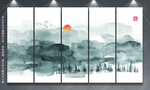 手绘山水