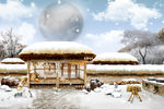 雪景背景墙