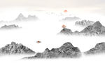 中式水墨山水画