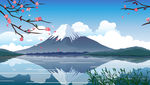日本富士山矢量插画
