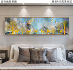 现代几何抽象床头画