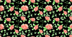 黑底粉花绿叶