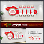 不忘初心 中式党建文化墙